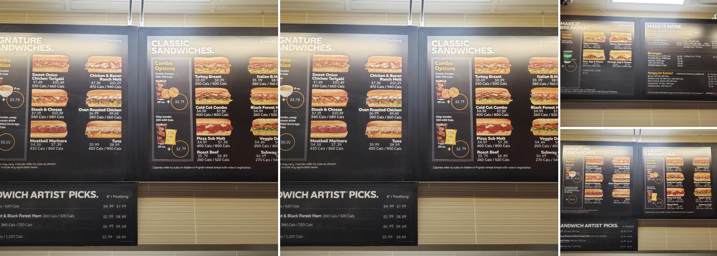 Subway Menu