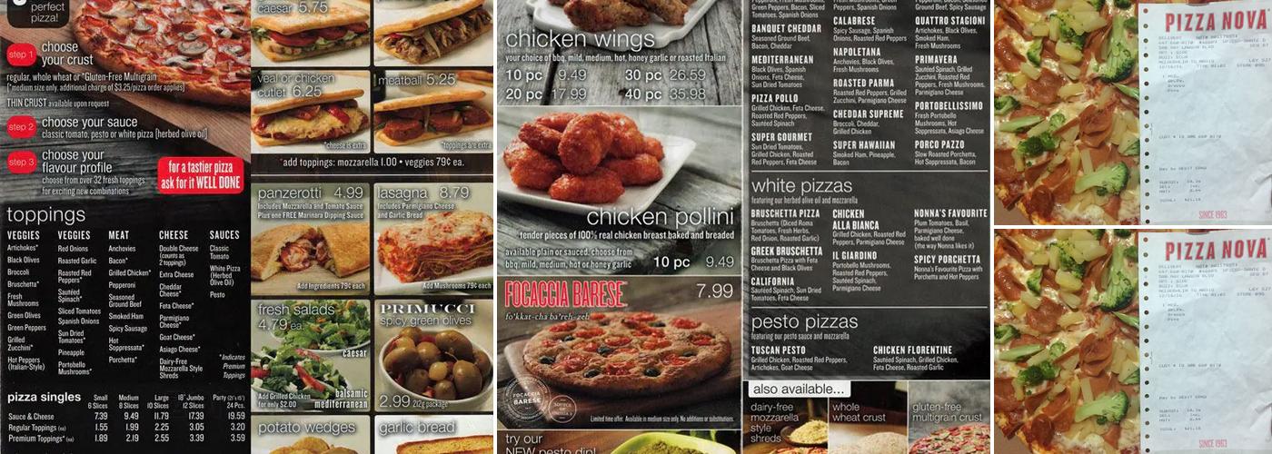 Pizza Nova Menu
