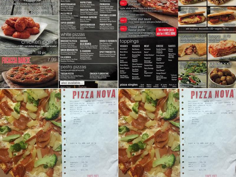 Pizza Nova Menu