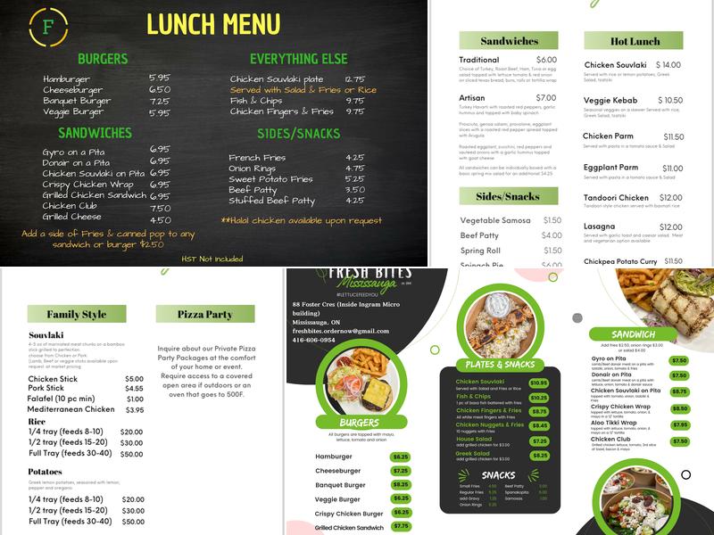 Fresh Bites Menu