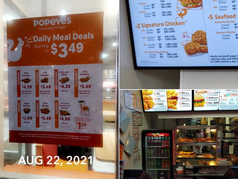 Popeyes Louisiana Kitchen Menu