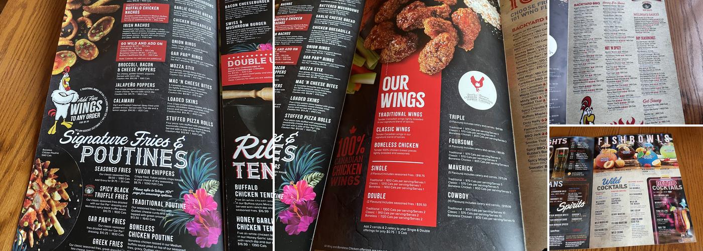 Wild Wing Menu