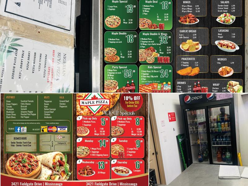 Maple Pizza Menu
