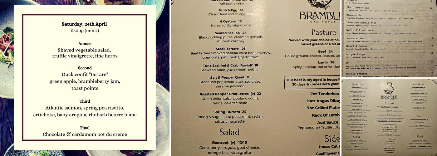 Bramble Gastropub Menu