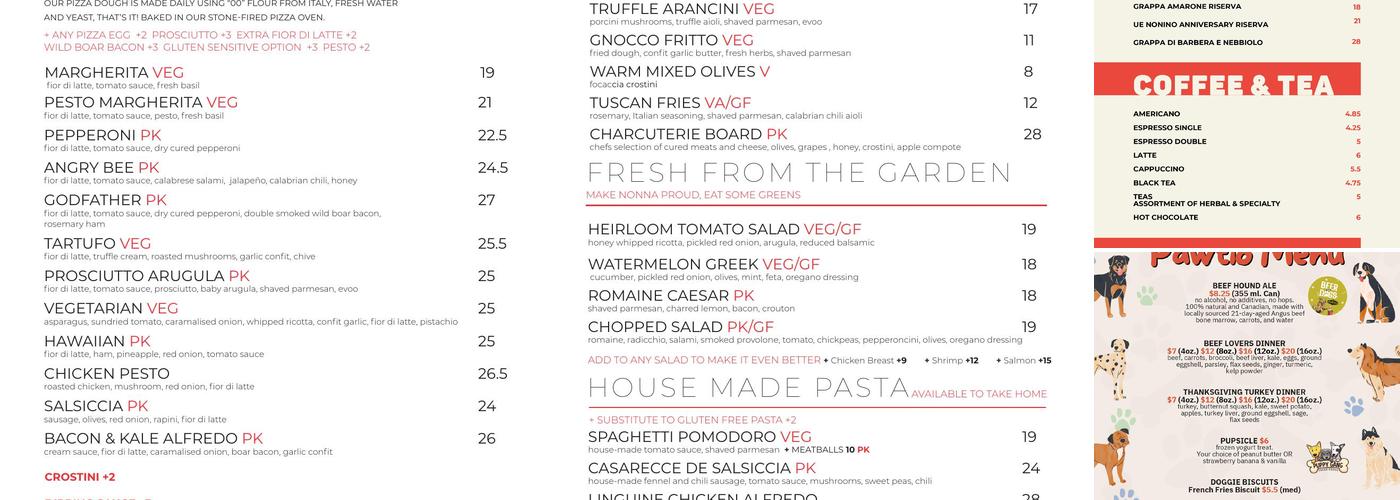 Pie Bar Menu