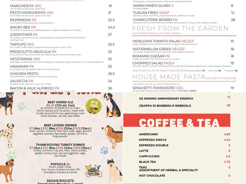 Pie Bar Menu
