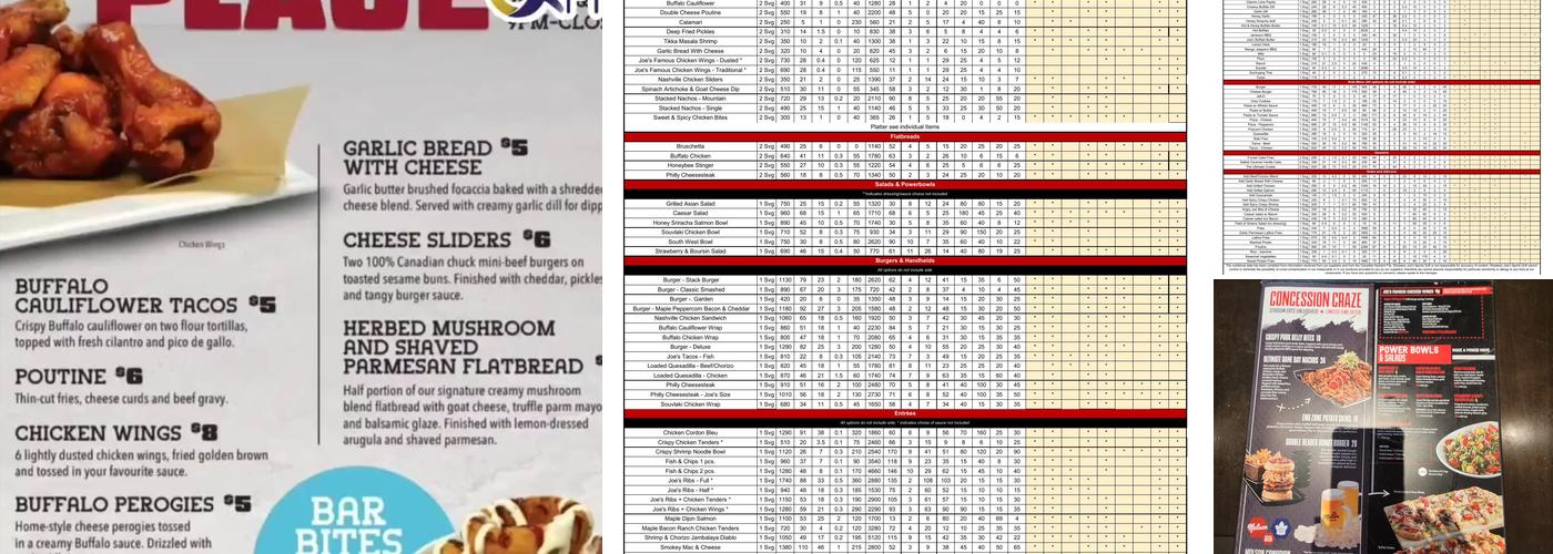 Shoeless Joe's Sports Grill Menu