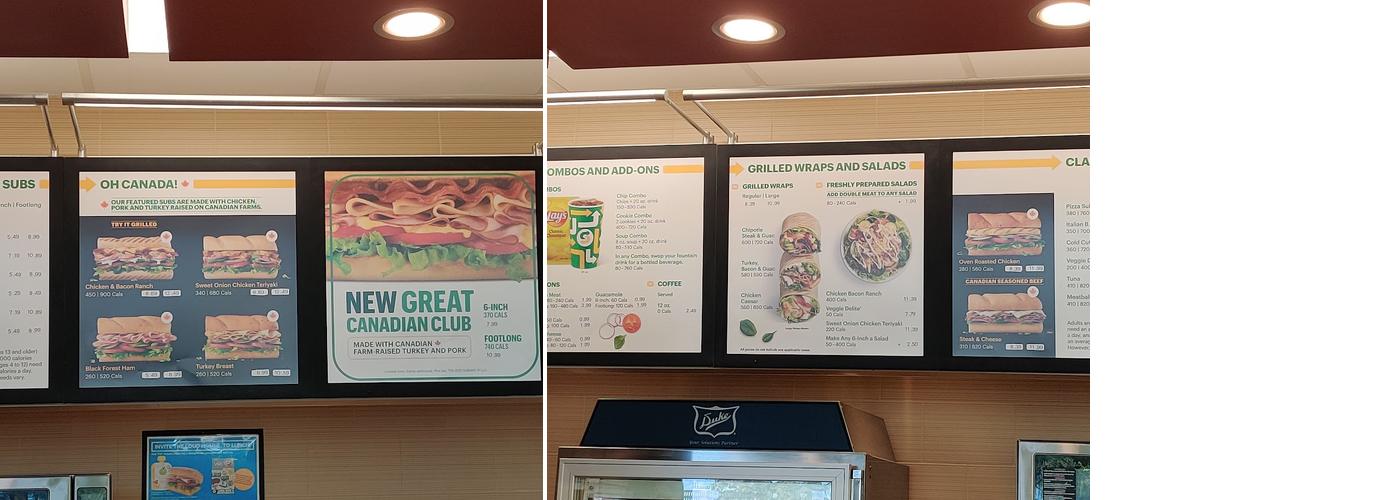 Subway Menu