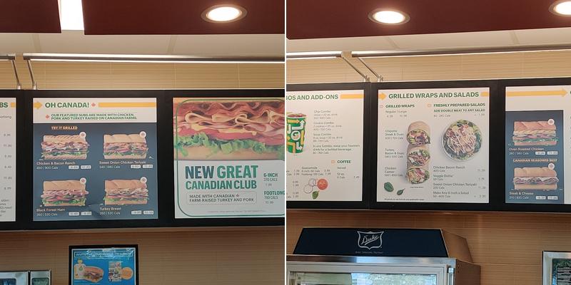 Subway Menu