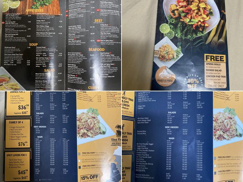 The Friendly Thai Menu