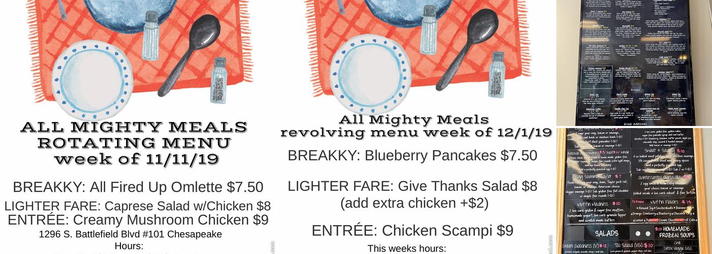 Almighty Meals Menu