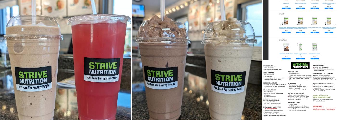 STRIVE Nutrition Menu