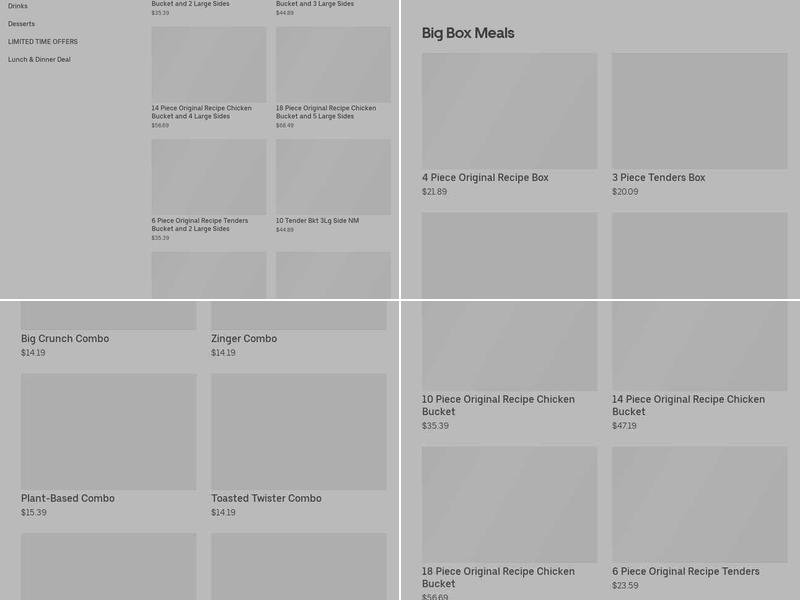 KFC Menu