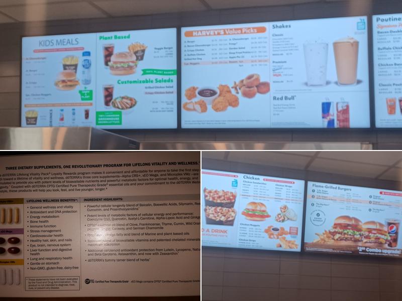 Harvey's Menu