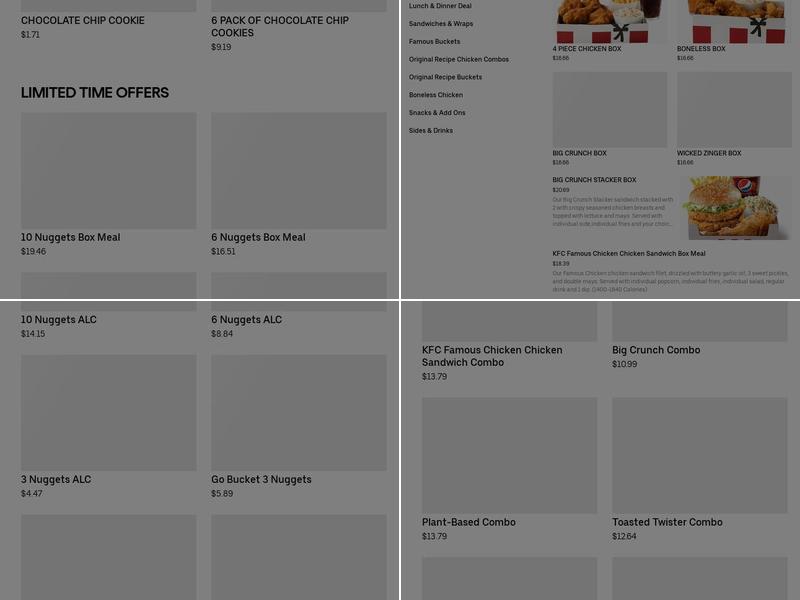 KFC Menu