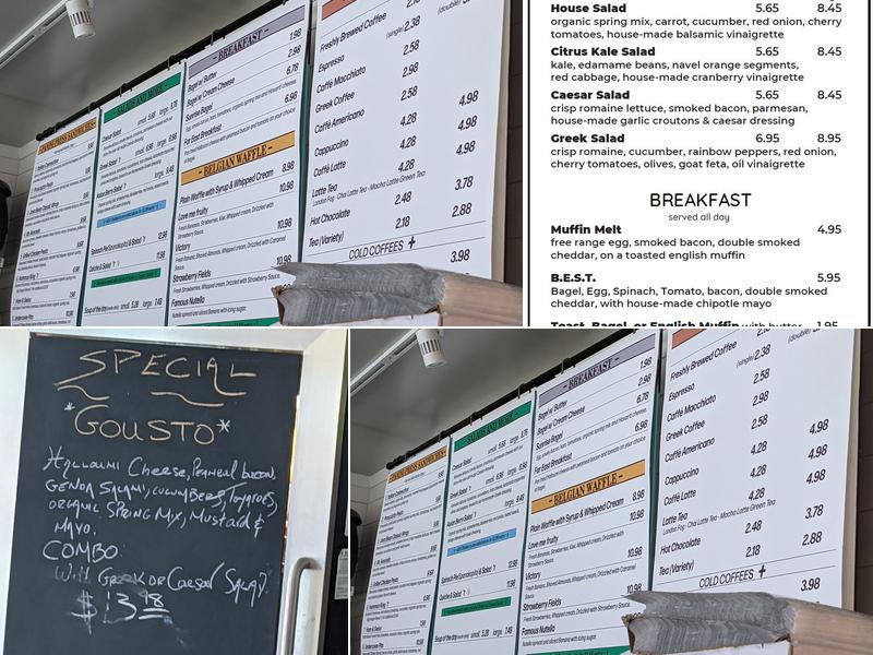 Java Bean Cafe Menu