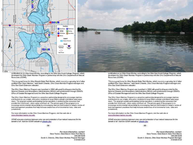 West Branch Marina Menu