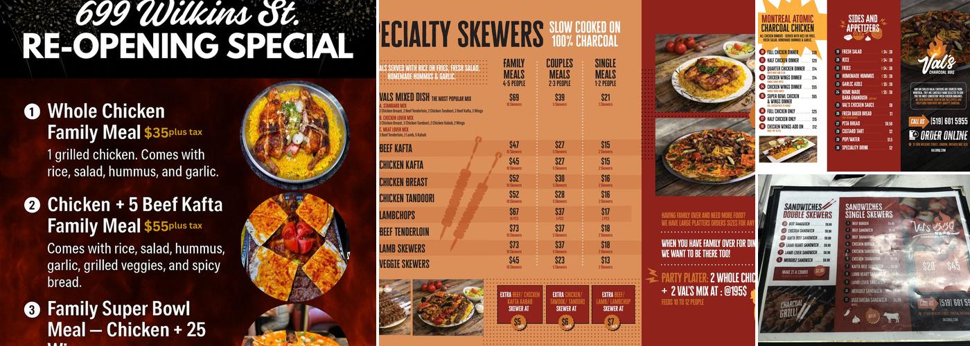 VAL’s BBQ Menu