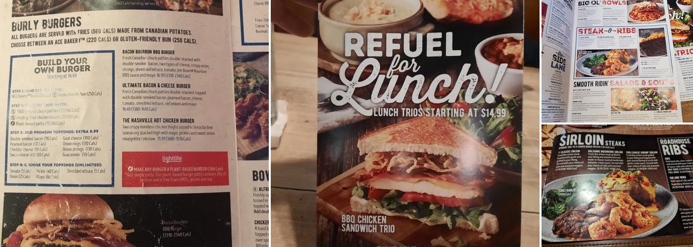 Kelseys Original Roadhouse Menu