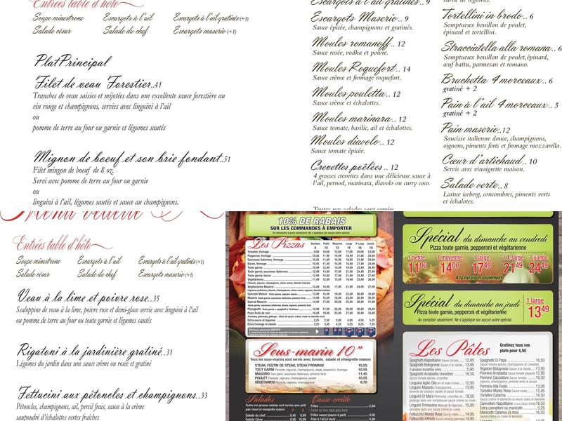 Maserio Menu