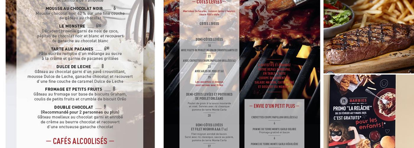 Restaurant Barbies Menu