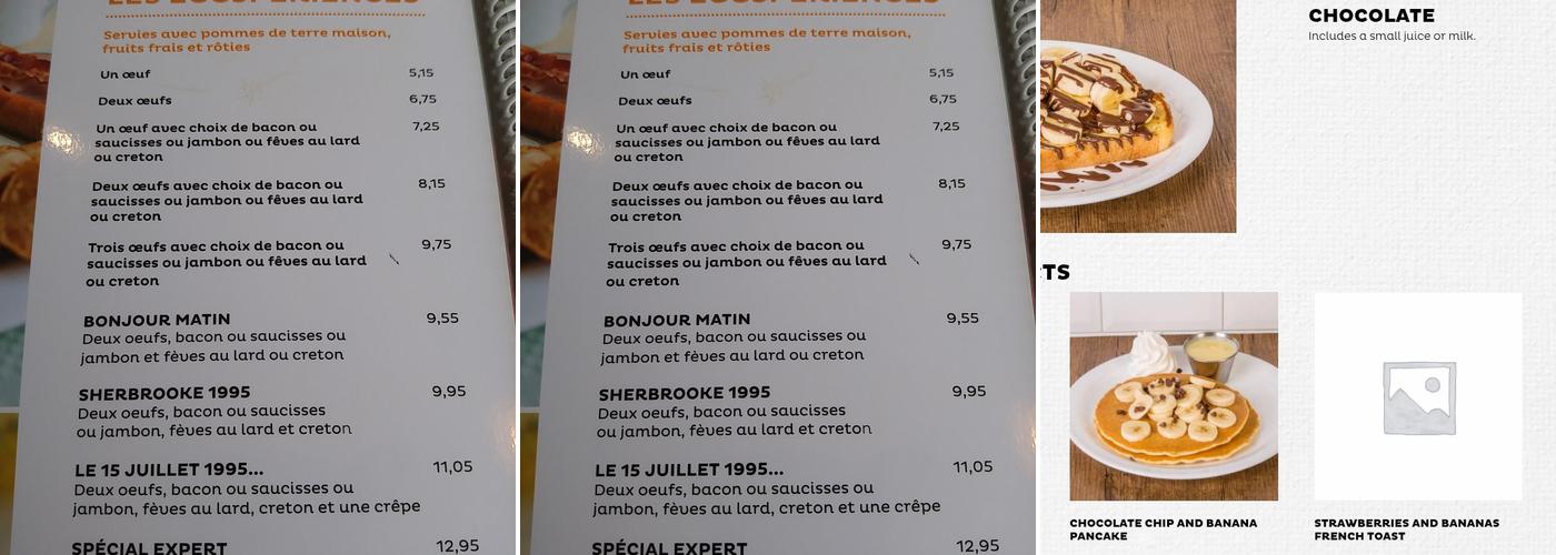 Eggsquis Mascouche Menu