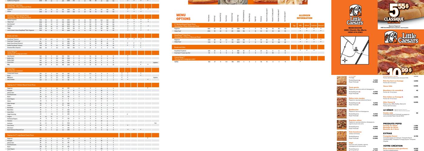 Little Caesars Pizza Mascouche Menu