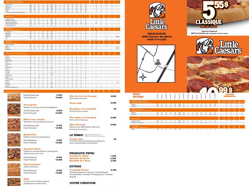 Little Caesars Pizza Mascouche Menu