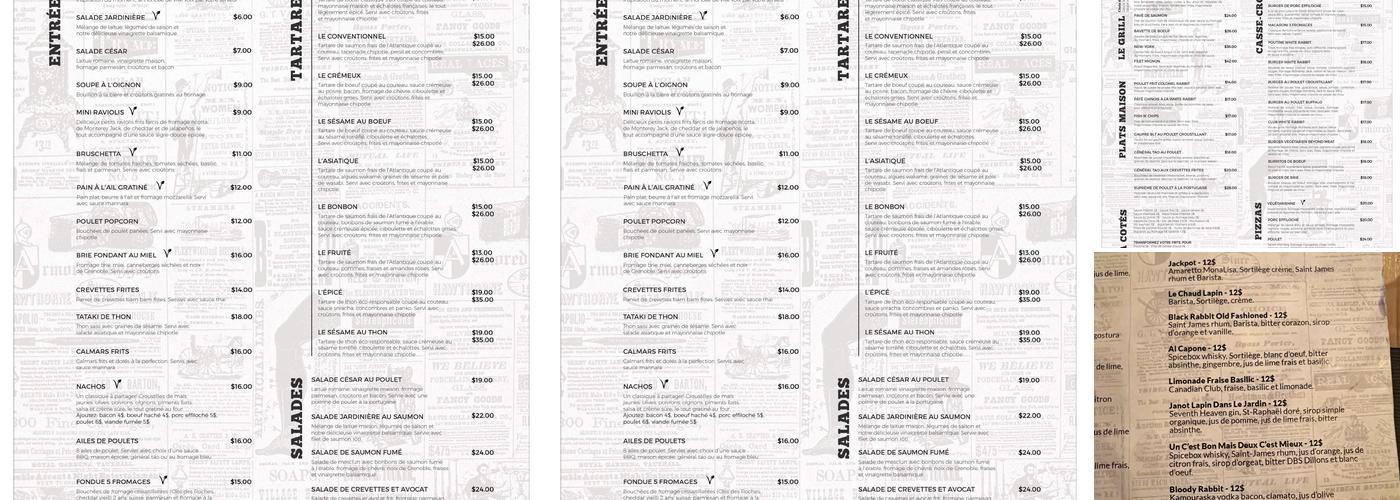 Le White Rabbit Menu
