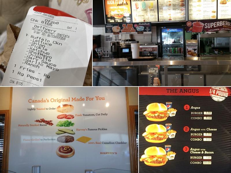 Harvey's Menu