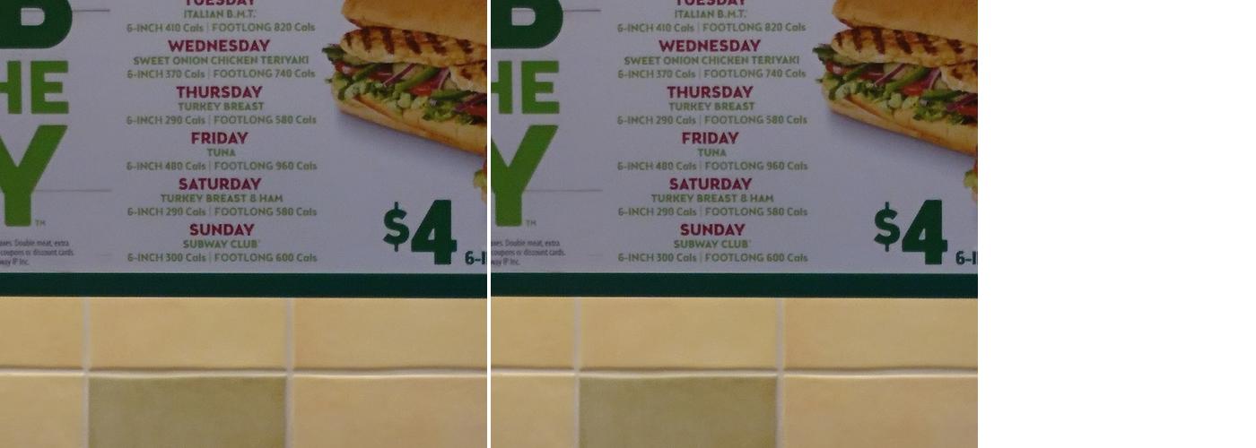 Subway Menu