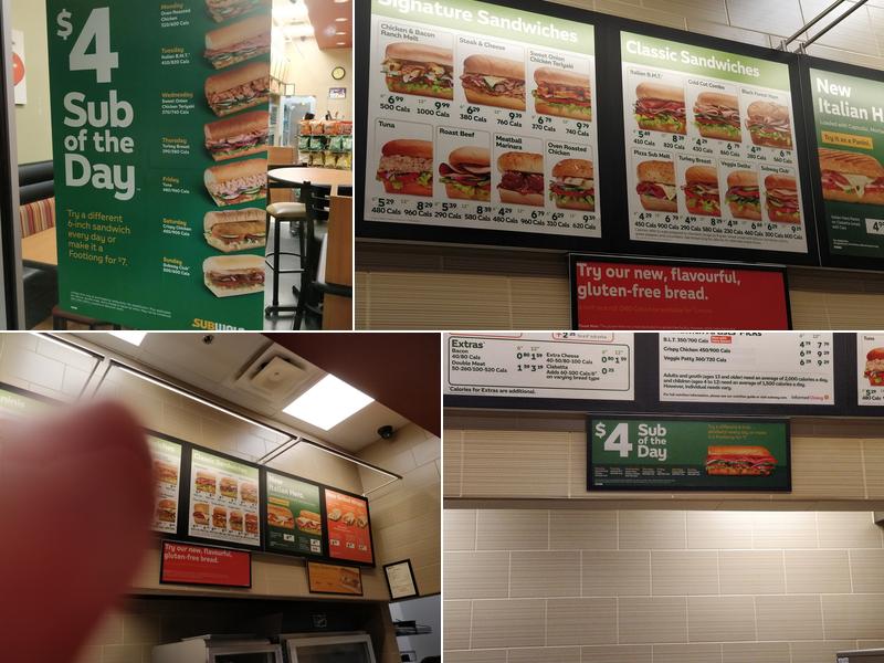 Subway Menu