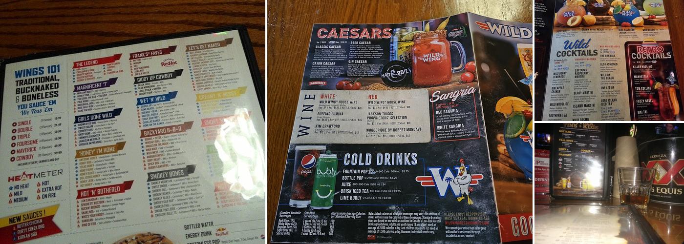 Wild Wing Menu