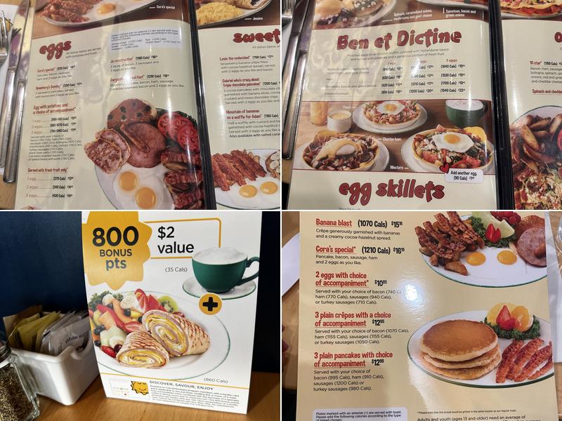 Cora Breakfast and Lunch Menu