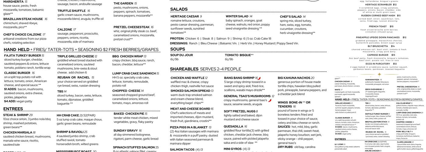 Avenue Ale House & Pizza Loft Menu