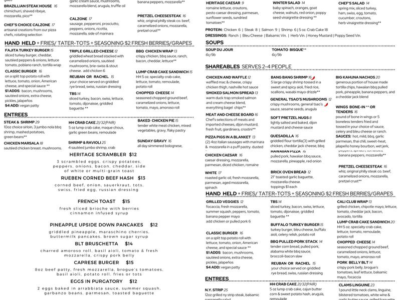 Avenue Ale House & Pizza Loft Menu
