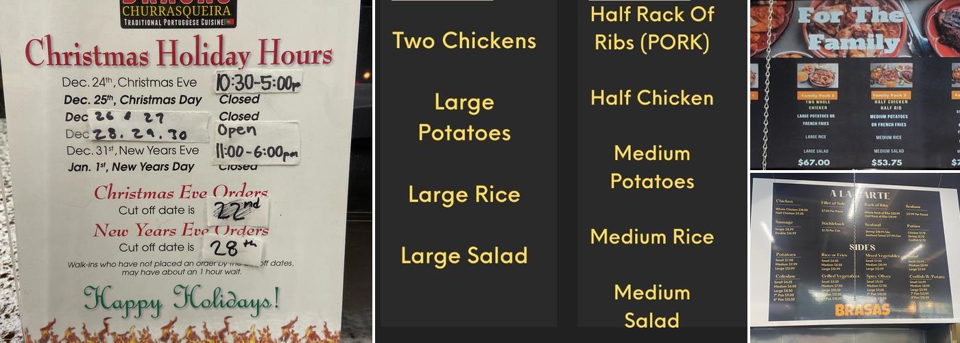 Brasas Churrasqueira Rotisserie & Grill Menu