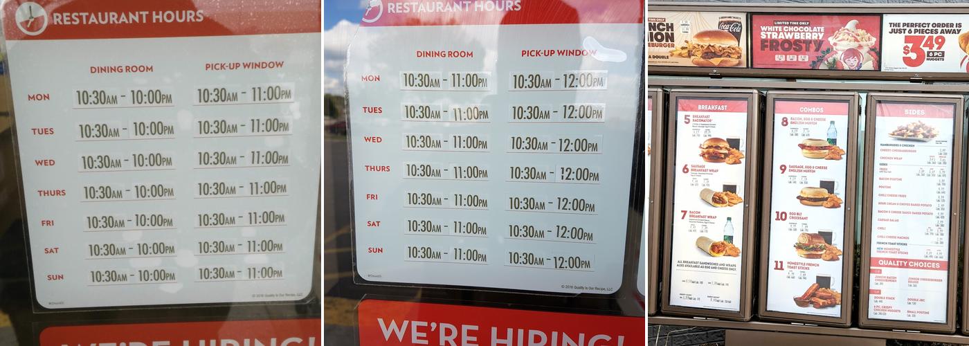 Wendy's Menu