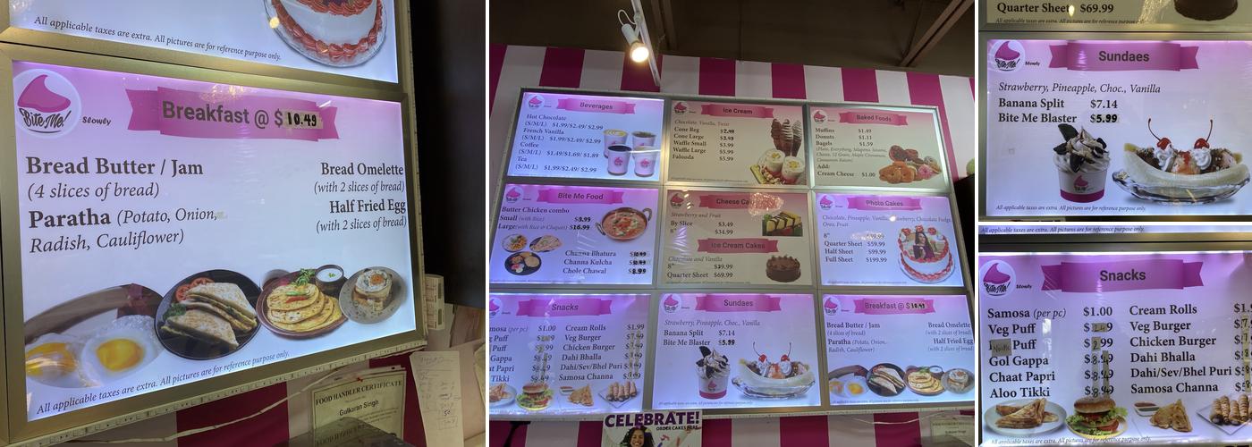 Bite Me Slowly! Menu