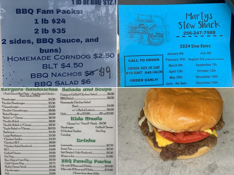 Marty's Stew Shack Menu