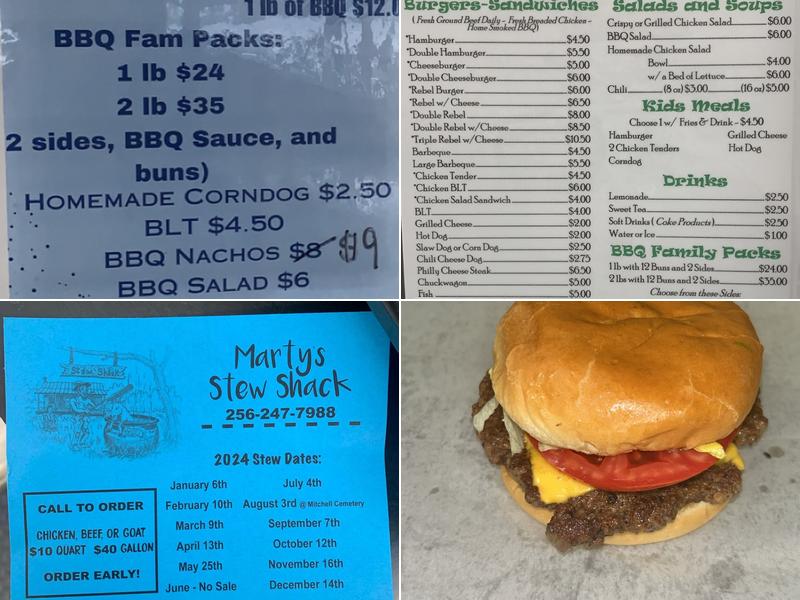 Marty's Stew Shack Menu
