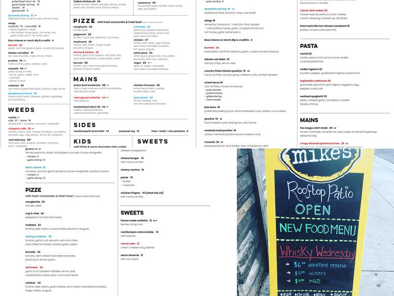 Bear & Frankie’s Menu