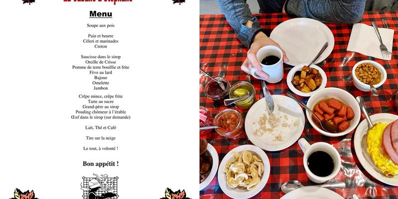 Cabane à Stéphane Menu