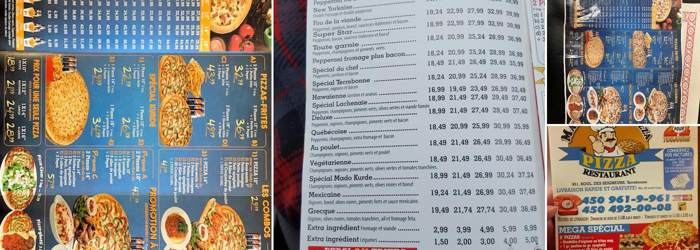Mado Kurde Pizza Menu