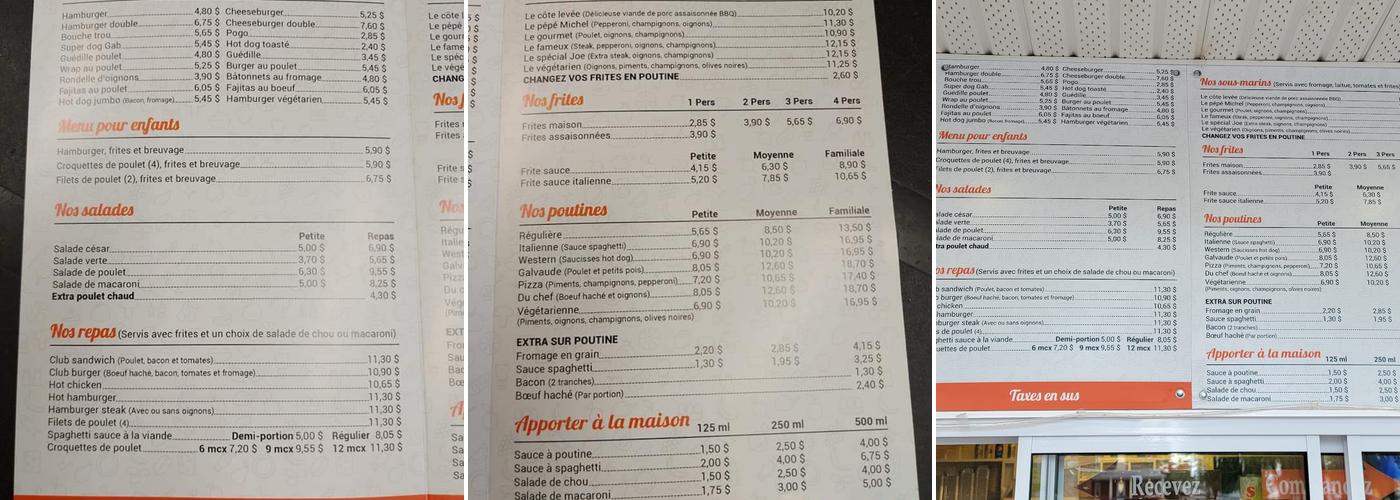 Cantine Ste-Helene Menu