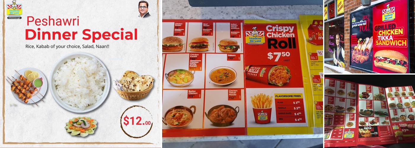 Student Biryani Menu