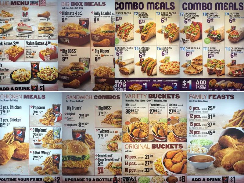 KFC Menu