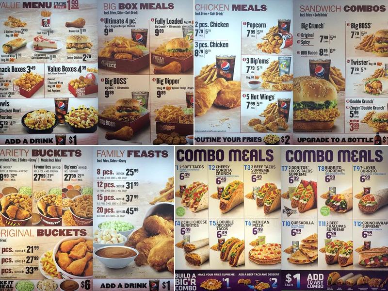 KFC Menu