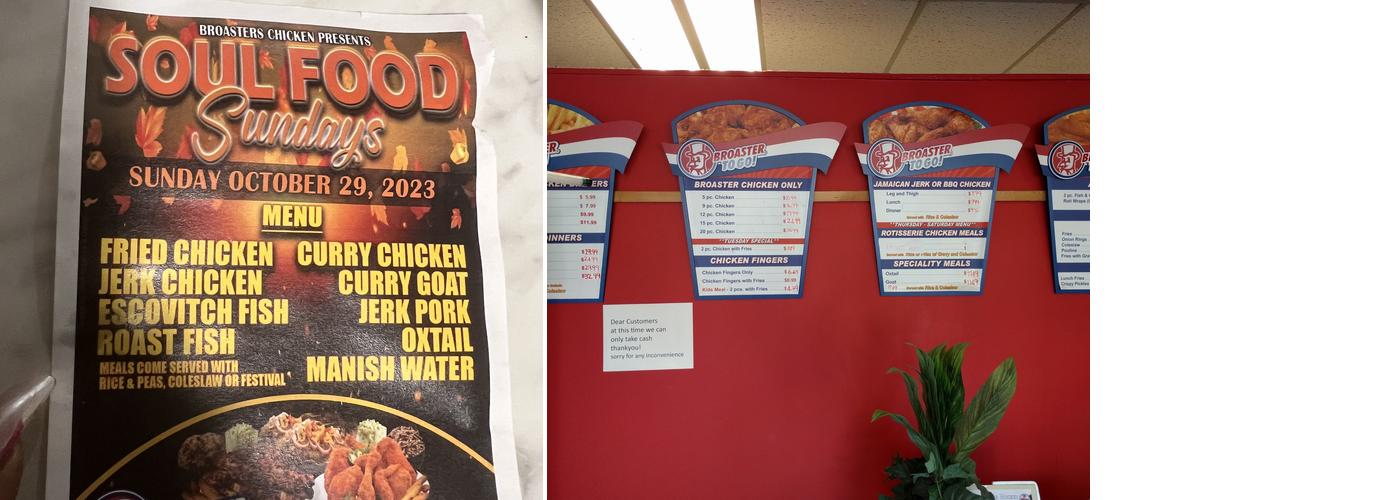 Broaster's Crispy Fried Chicken Menu