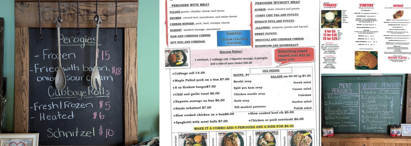 Perogie Palace Menu